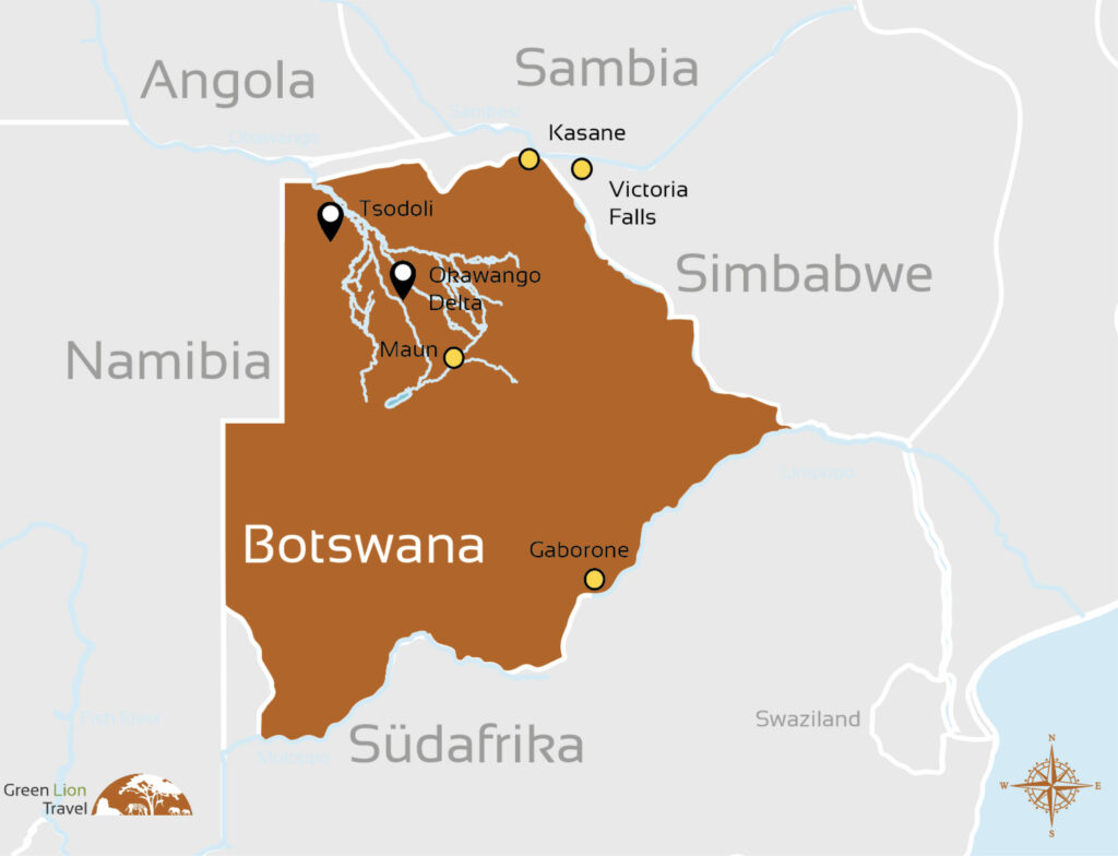 Botswana UNESCO Karte