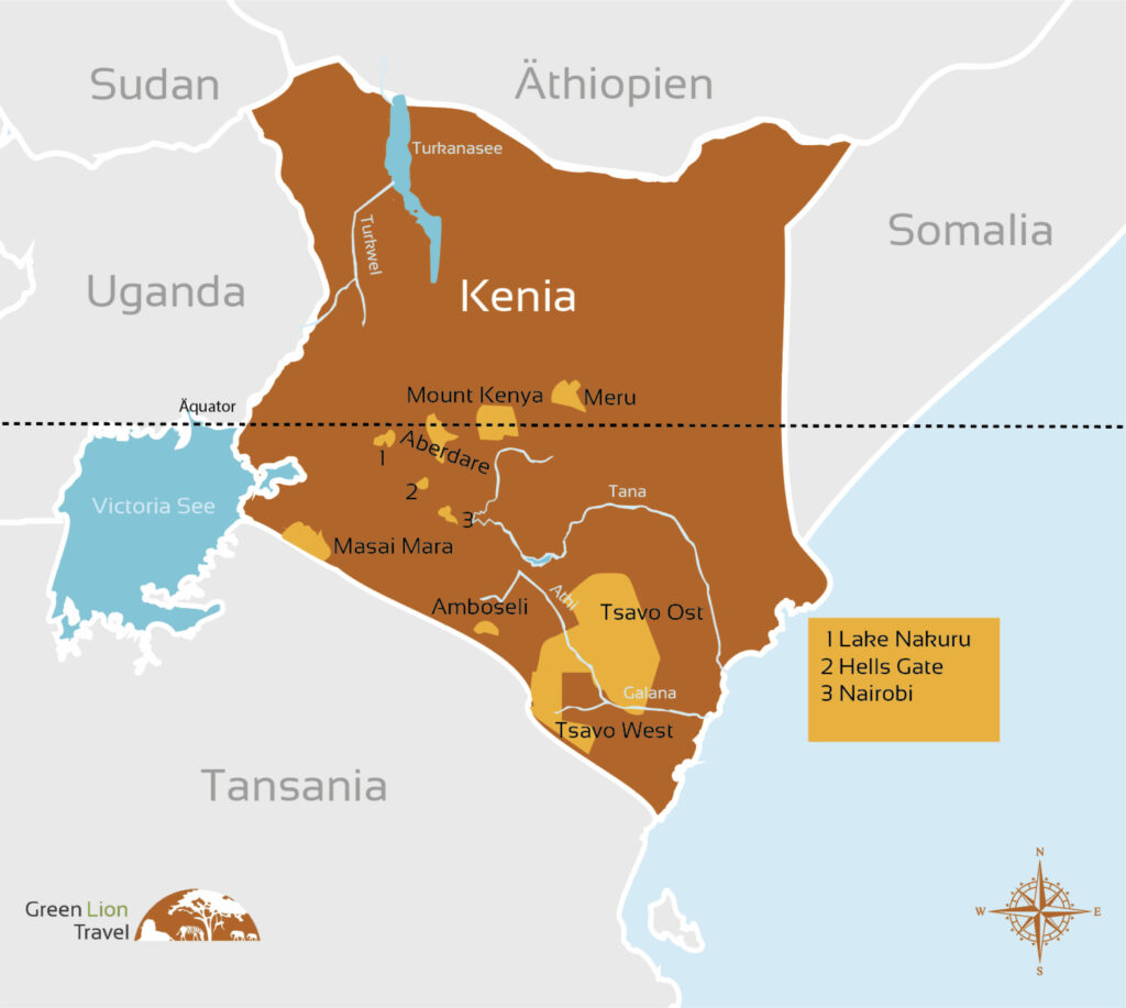 Kenia Nationalparks Karte